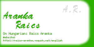 aranka raics business card